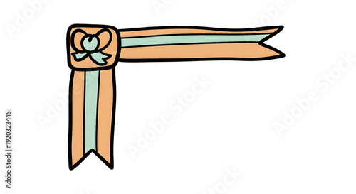 Decorative ribbon corner element