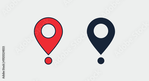 Red and Black Map Location Pins.