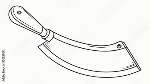 Machete with wooden handle for cutting and clearing vegetation