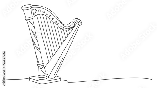 Elegant harp instrument for musical performances and events
