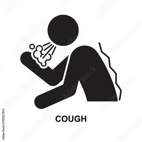 Cough icon isolated on background vector illustration. Non AI Generate.
