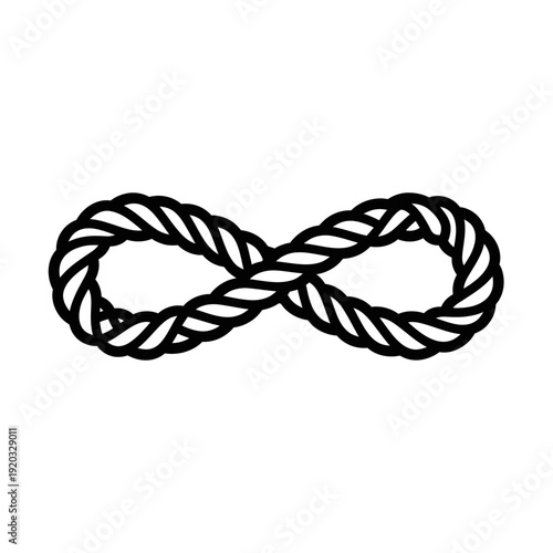 Infinity symbol made of twisted rope, symbol for eternity and limitless