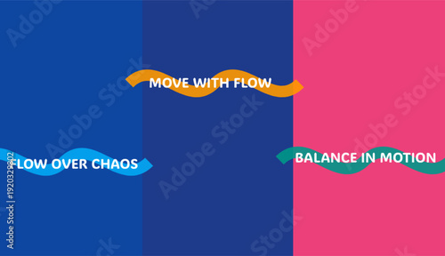 Motivational Flow Poster – Colorful Ribbons with Positive Phrases