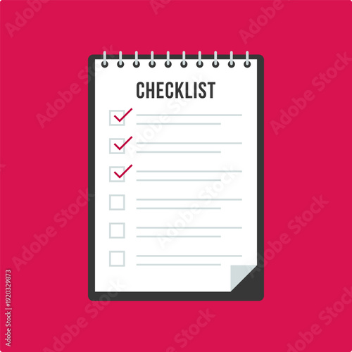 Checklist Notebook with Completed Tasks