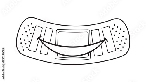 Adhesive bandage plaster closeup for wound care first aid and medical supply packaging design