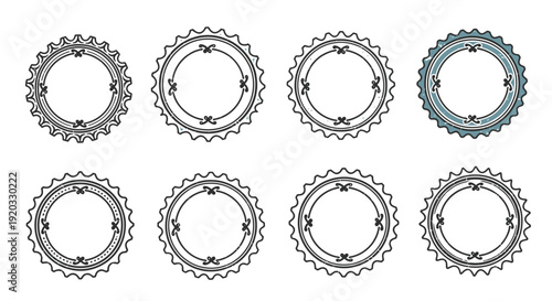 Set of metal gear components closeup.