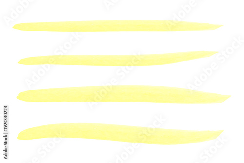 水彩タッチの黄色横線素材セット