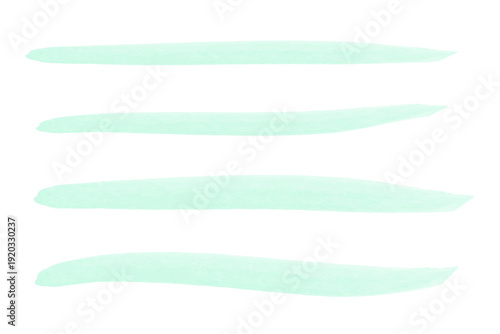 水彩タッチの緑横線素材セット