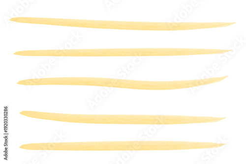 水彩タッチのオレンジ色横線素材セット