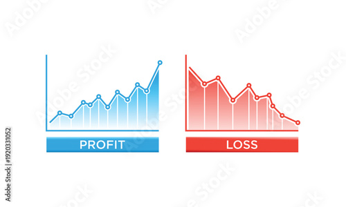 profit and loss diagram chart icons