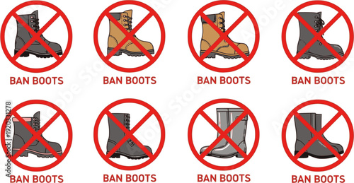 No Boots Allowed Safety Sign