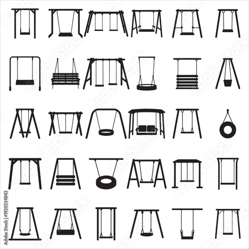 Swings Silhouette Clip Art