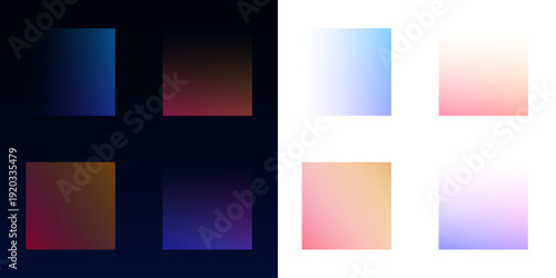 Neon square blocks with soft iridescent glow create abstract futuristic patterns. Gradient mesh transitions enhance smooth digital flow. Perfect transparent PNG for banners and UI backgrounds.