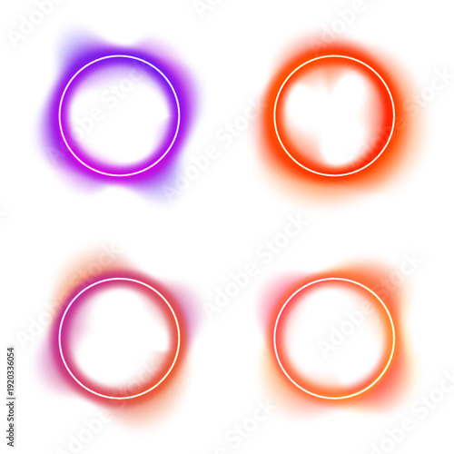 Smooth glowing circle radiates vibrant blue and green neon hues. Liquid highlights ripple softly across the rounded shape. The vector artwork conveys motion, balance, and futuristic style.