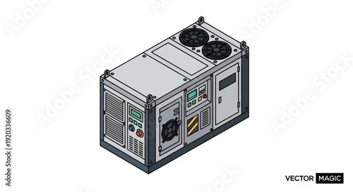 Industrial Air Conditioning Unit Vector Illustration.