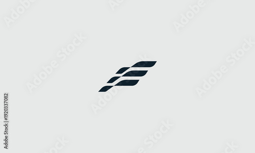Minimalist dark blue abstract flight wings logo graphic design concept featuring dynamic overlapping swooshes for branding.
