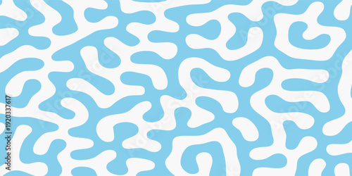 Abstract Organic Pattern of Blue and White Shapes.