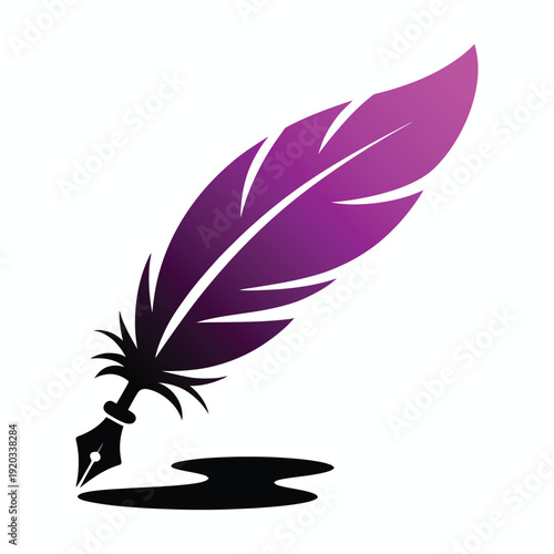 Wallpaper Mural Feather Pen Vector Illustration Icon Set Torontodigital.ca