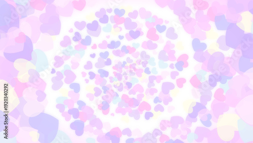 カラフルなハートが渦巻く可愛い背景