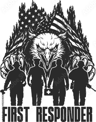 First Responder svg,US Eagle svg, Dispatcher Clipart svg, Emergency Rescue Svg, 911 Shirt, EMT Svg, Patriotic Shirt
