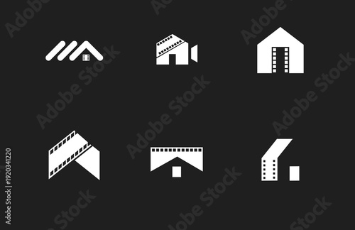 Set of Modern Film House and Cinema Production Company Logo Designs