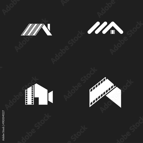 Creative House and Film Strip Logo Designs for Movie Production and Real Estate Branding
