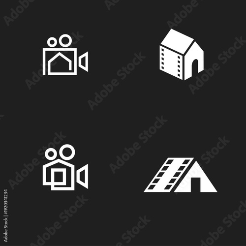 Film and Architecture Logos: Video Production, Real Estate, and Home Cinema Icons