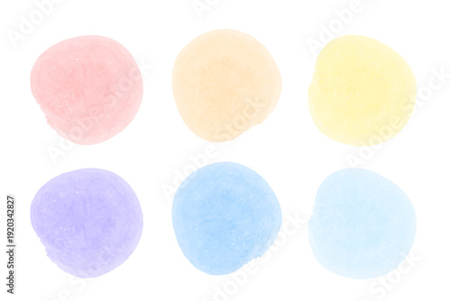 パステルカラー水彩丸型アイコン背景セット　