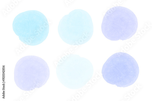 パステルカラー水彩丸型アイコン背景セット　水色
