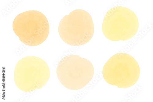 パステルカラー水彩丸型アイコン背景セット　オレンジ