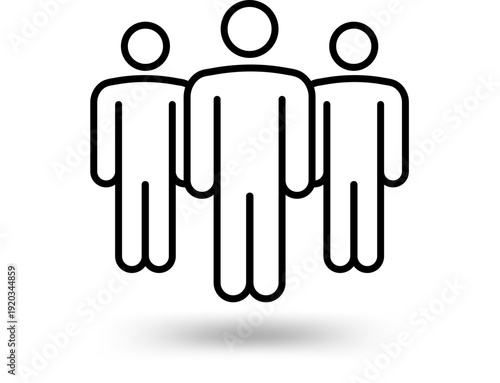Three people standing together in unity and solidarity, depicted in a simple illustration style, showcasing friendship and togetherness from a straightforward viewpoint.