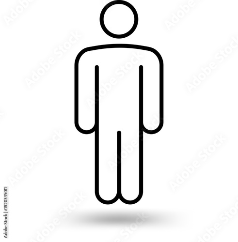 Simple line illustration of a person standing alone with a subtle shadow effect