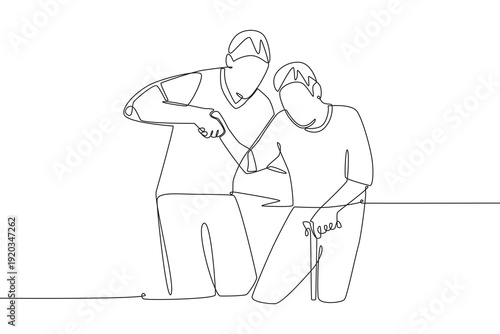 Acts of service concept one-line drawing