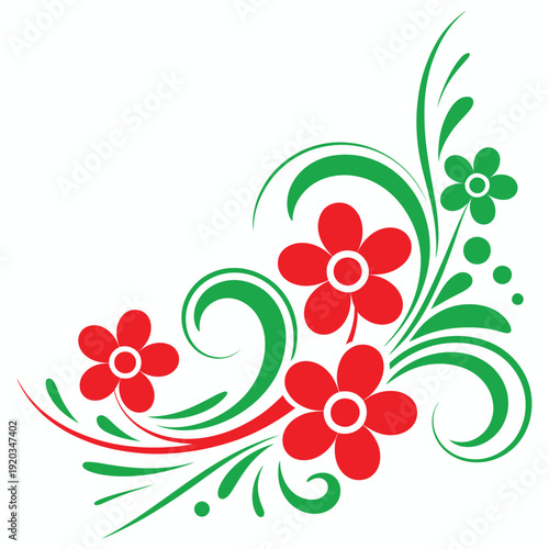 Wallpaper Mural Abstract floral background with pink and green flowers, swirling leaves, and butterflies in a decorative spring vector design Torontodigital.ca