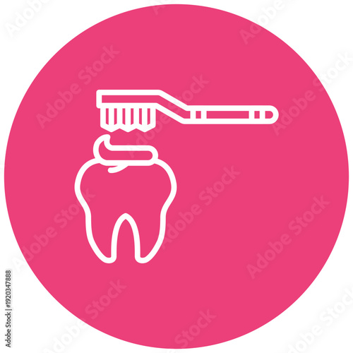 Cleaning Tooth with Brush Icon