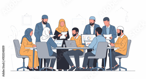 Diverse group of people in a meeting.