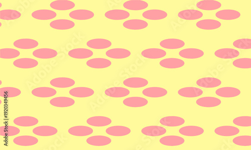 和柄　横長ドット花模様風菱形模様背景