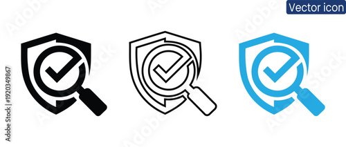 Professional vector icons for security and verification purposes
