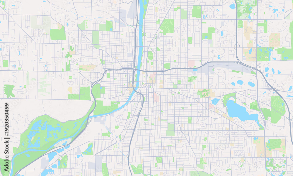 Fototapeta premium Grand Rapids Michigan map