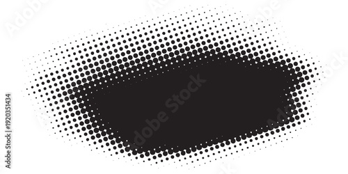 Abstract Halftone Pattern with Dark Central Shape.