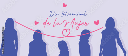Banner, póster y diseño de publicación para el Día Internacional de la Mujer (8 de marzo)