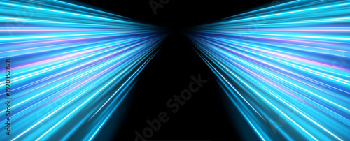 Neon waves ripple gently through a dark abstract space. Smooth transitions of cyan and violet enhance depth. The composition expresses harmony between motion and light.