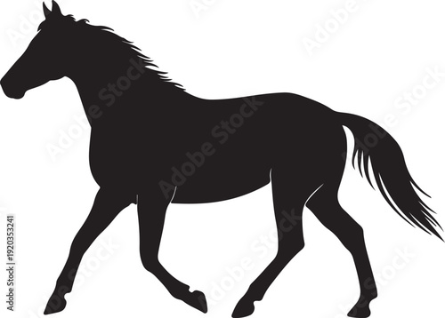 Drawing the silhouette of running horse