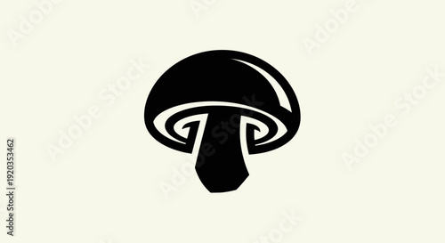 Mushroom Icon Silhouette, Simple and Clean Vector Graphic