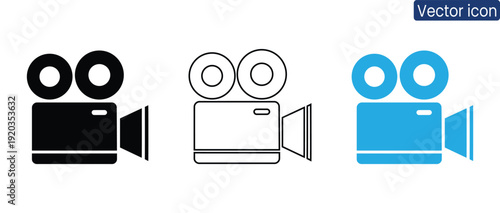 Professional camera icons for video production and filmmaking projects