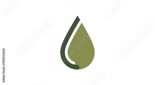 Olive Oil Drop Icon, Healthy Food Symbol, Minimalist Design