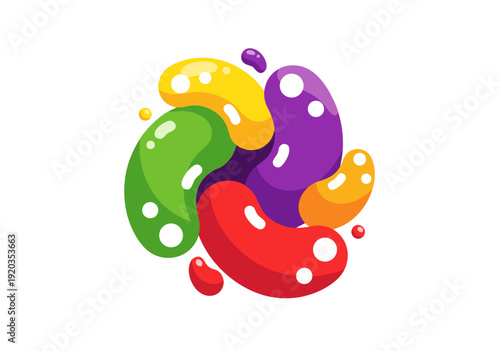 Vibrant Colorful Candy Cluster Playful Vector Illustration