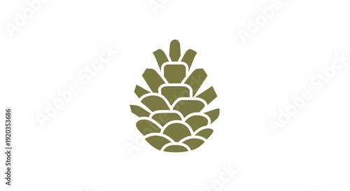 Pinecone icon, stylized evergreen seed pod, vector graphic