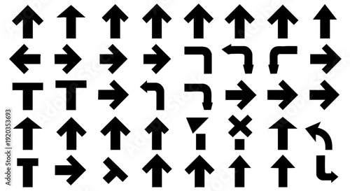 Directional Arrow Icon Set Vector Illustration