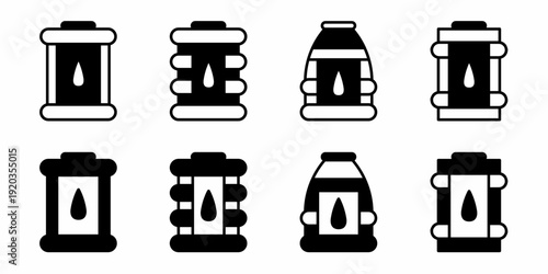 Oil barrel icon on white background. Vector logo oil barrel illustration.
